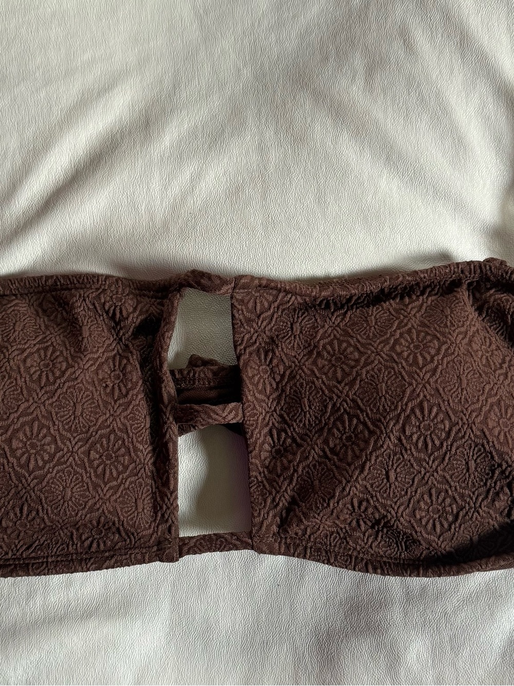 wild fable Brown Textured Bandeau Bikini Top